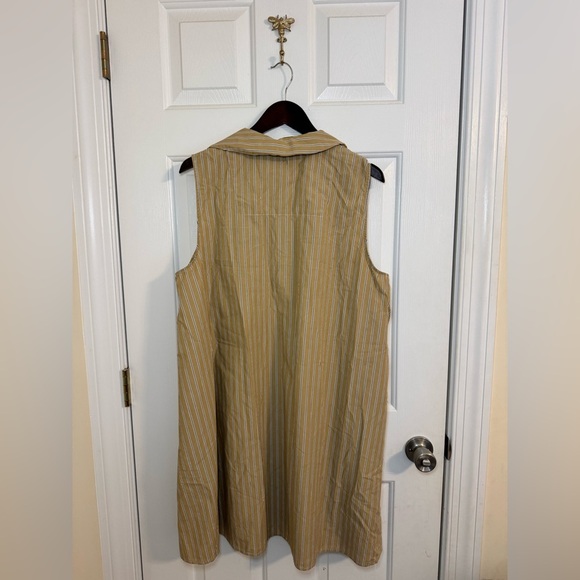 Banana Republic Hailey Dress Size XL Striped Tan Sleeveless - Picture 5 of 5